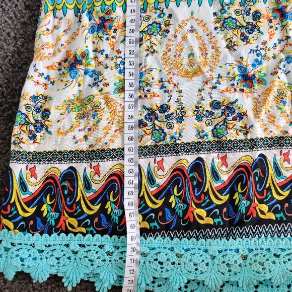 MISSY 2|| Oriental print top/blouse with lace hemline Size 8 - Picture 6 of 11